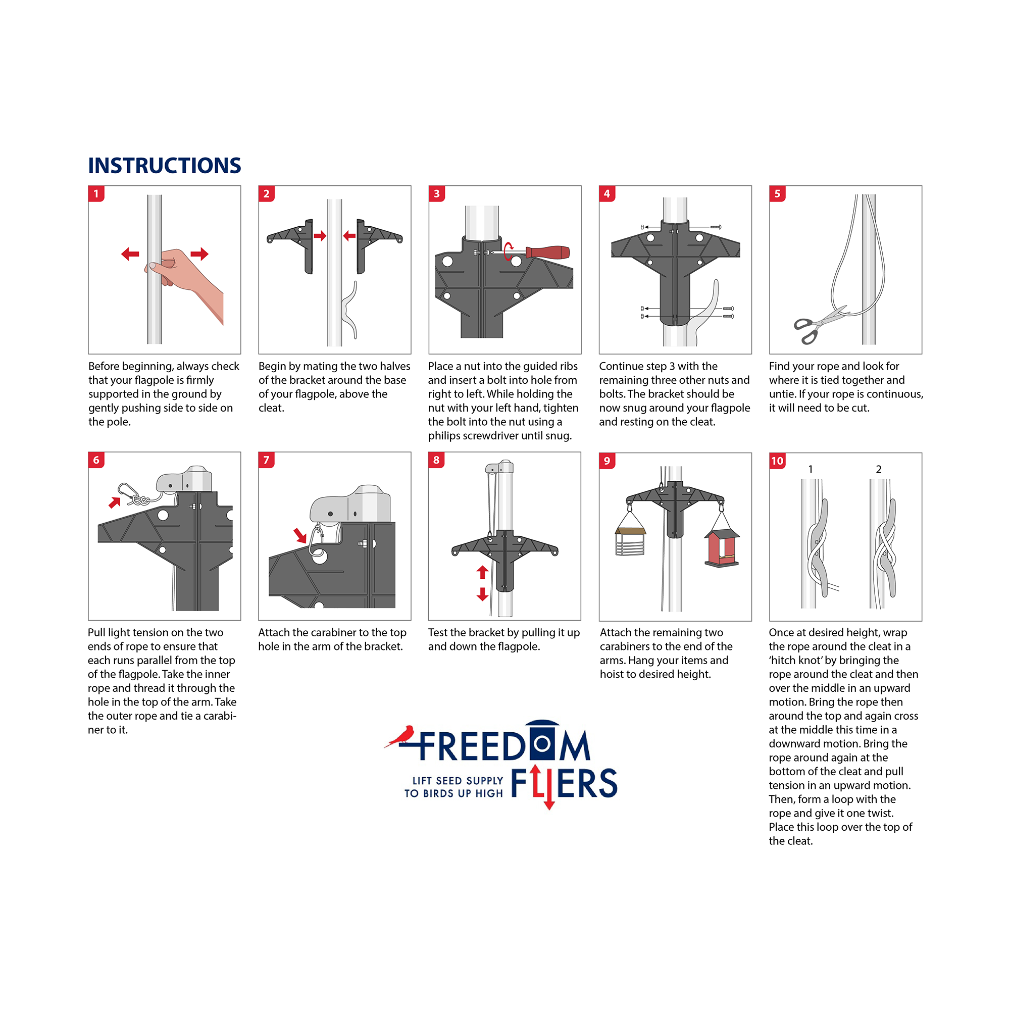 Freedom Fliers EZ FEED Bird Feeder Bracket Instructions