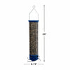 Bird feeder with dimensions labeled on a white background