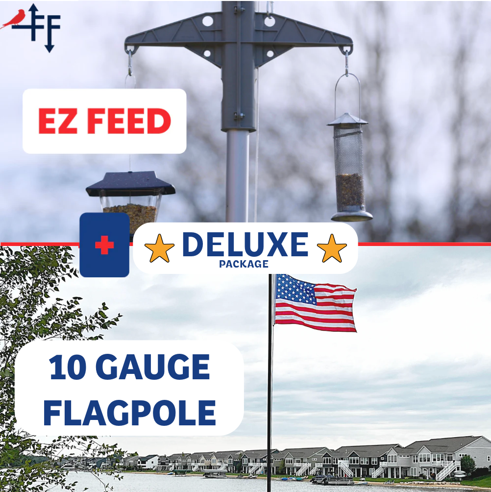 Deluxe FeedEZ Bird Feeder and Flagpole Package